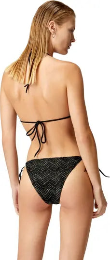 Zig zag lamé viscose bikini
