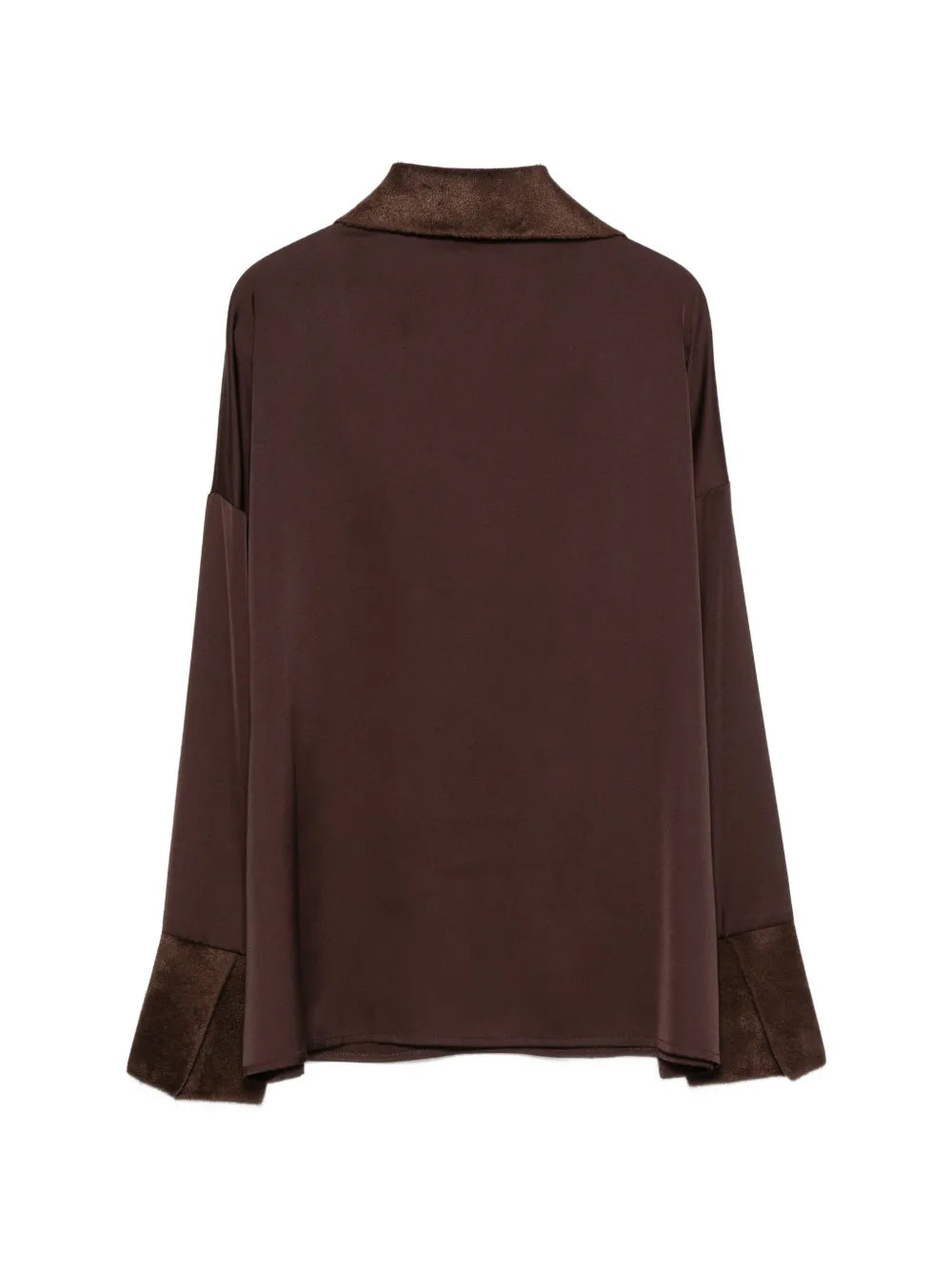 Contrast-trim V-neck shirt