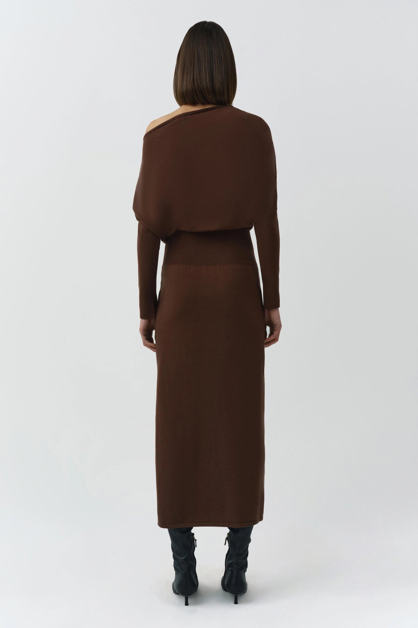 Janese Off Shoulder Knit Midi Dress