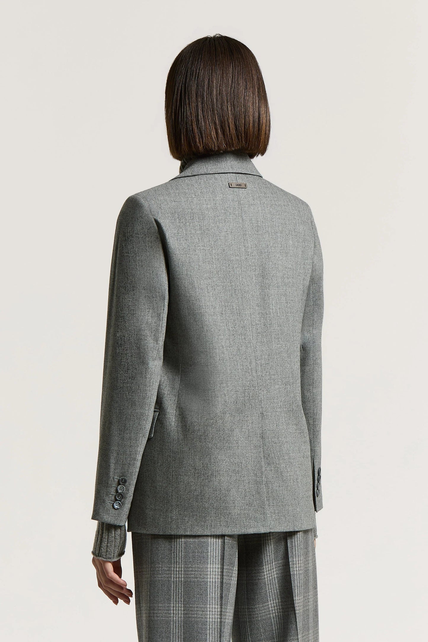 Wool and cashmere single-breasted blazer