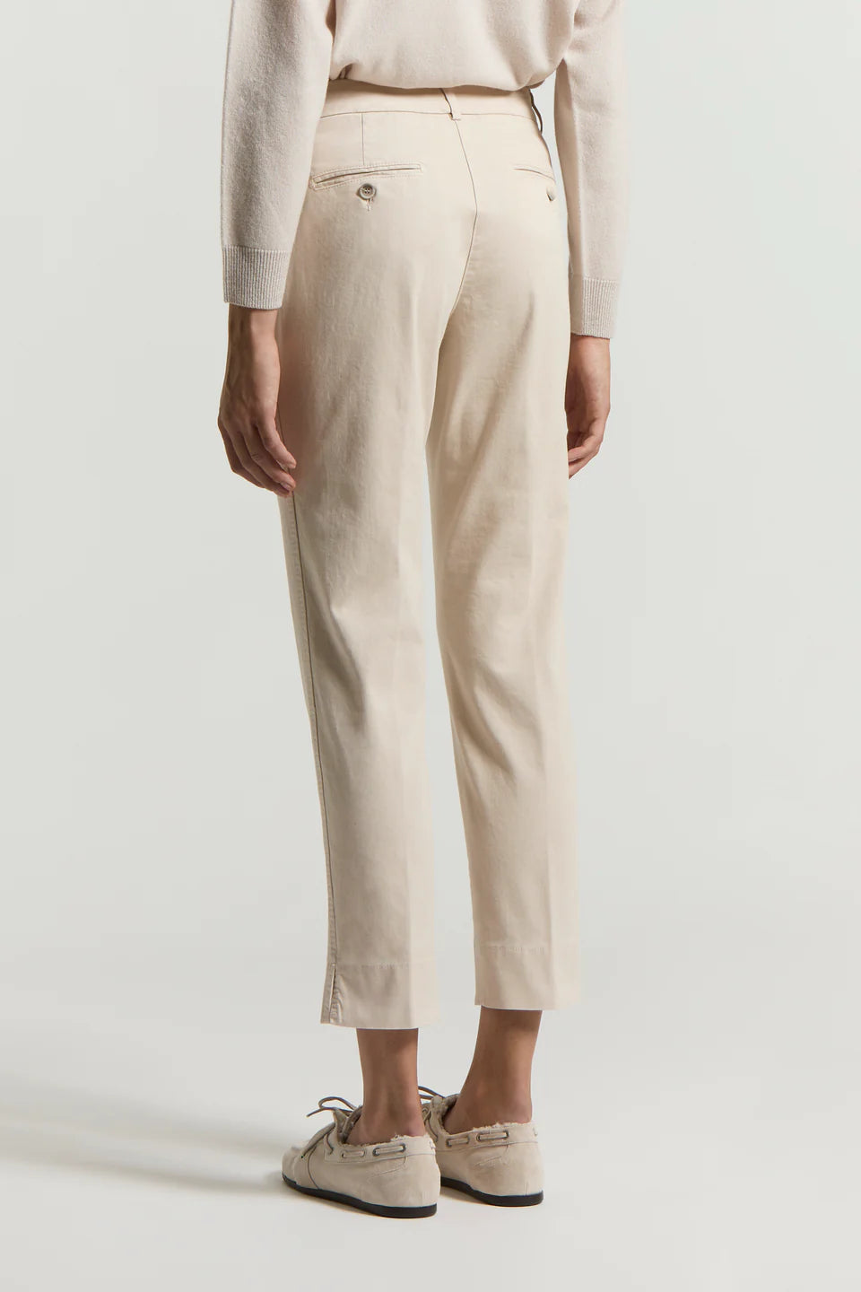 Stretch cotton gabardine trousers