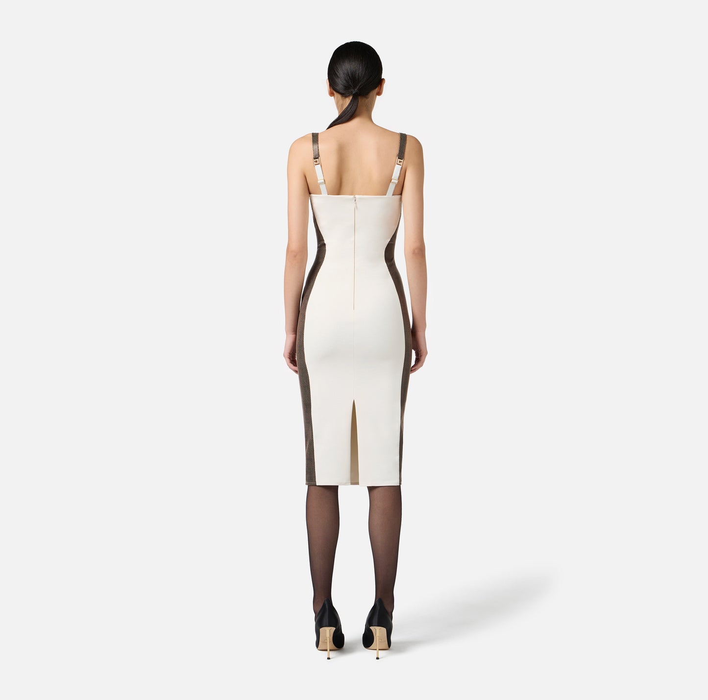 Dress in lightweight crêpe fabric with python-effect details