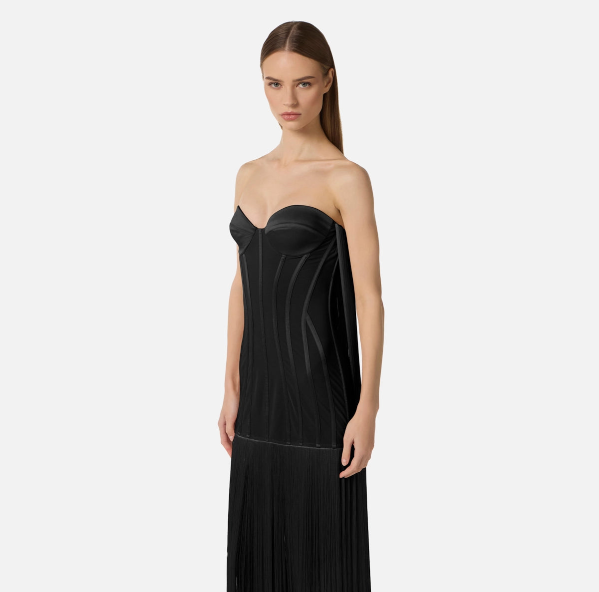 Tulle Red Carpet dress with fringes