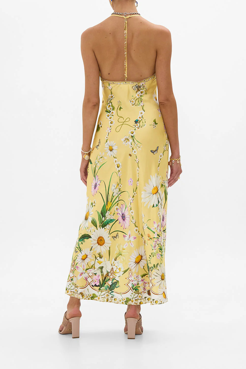 Chain Detail Slip Dress in Daisy Chains