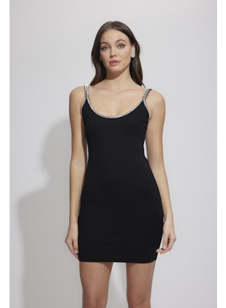 KYLIE CRYSTAL EMBELLISHED PONTE DRESS
