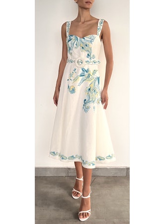 MIDI DRESS WITH BUCKLE BELT