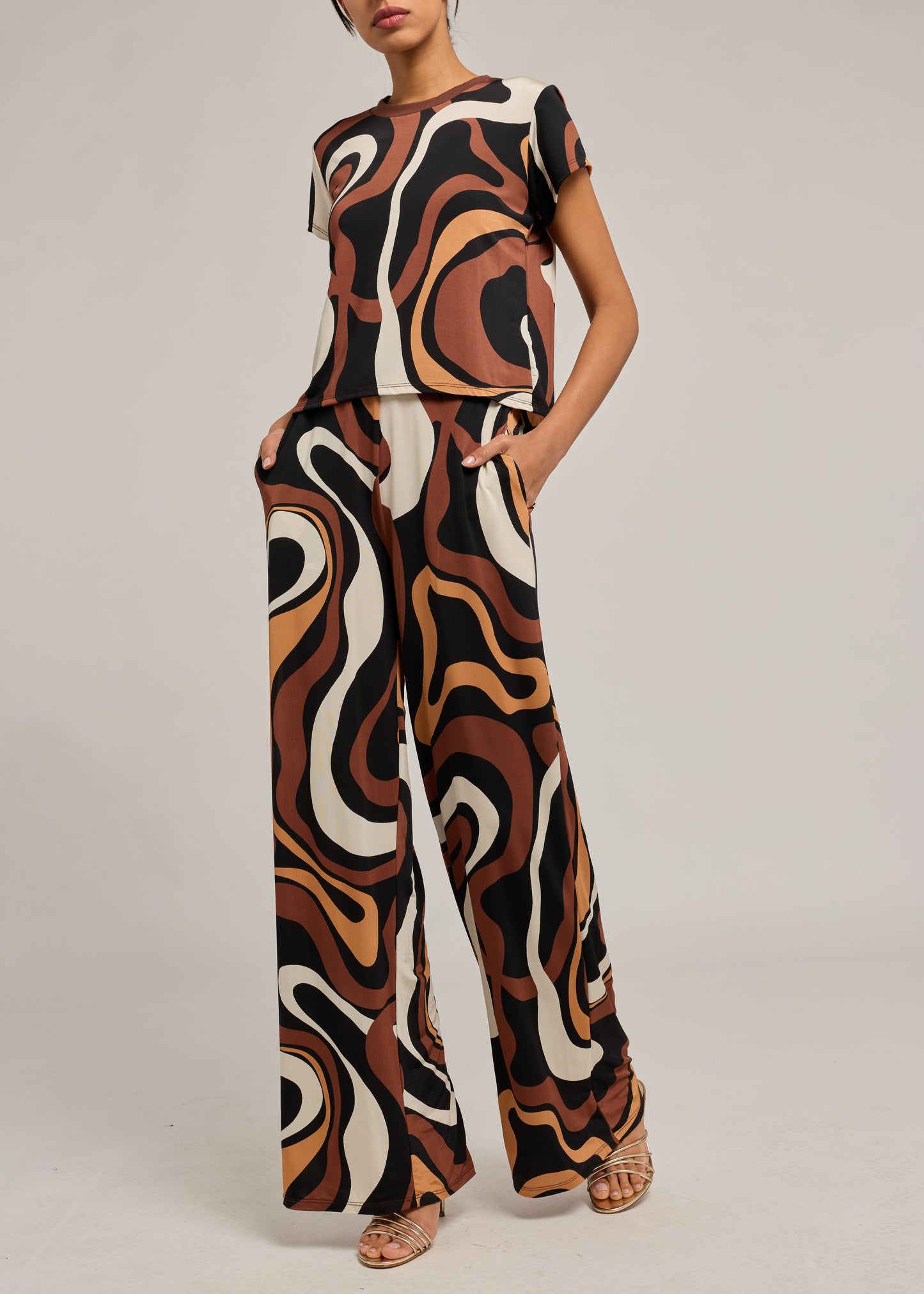 KELELA GEO SHEEN JERSEY PANTS