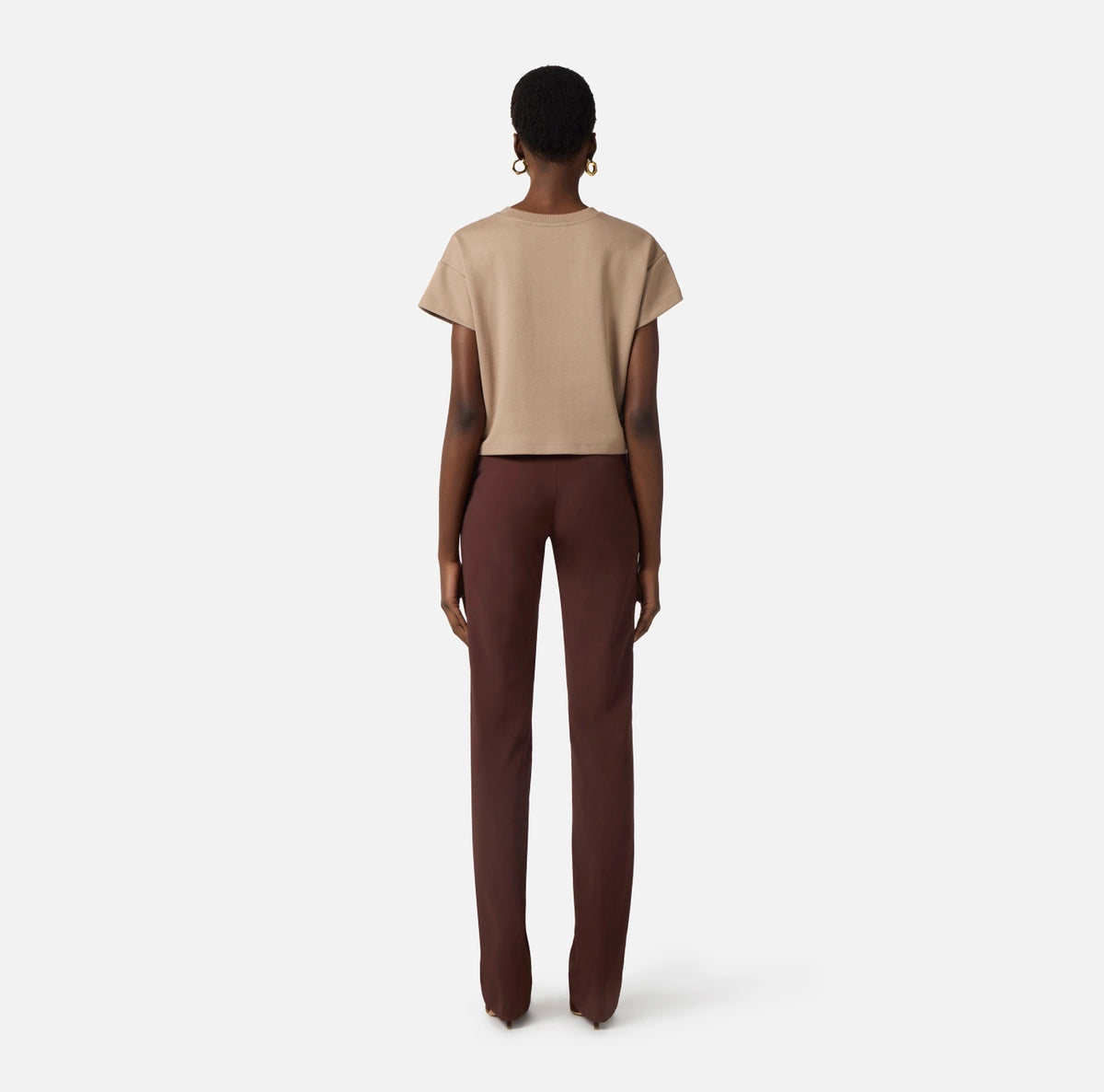 Trousers in technical bi-elastic fabric with belt