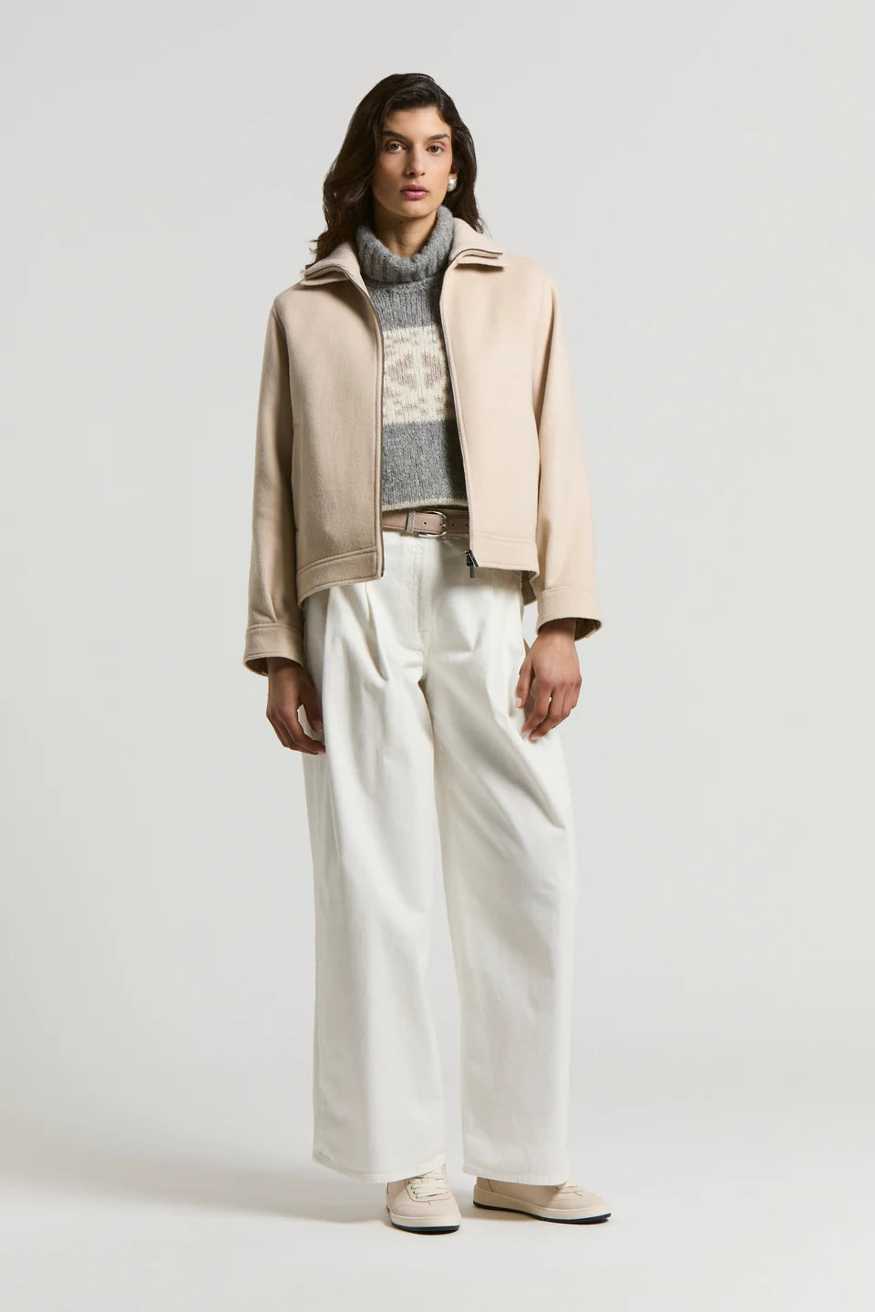 Wool and cashmere double cloth jacket