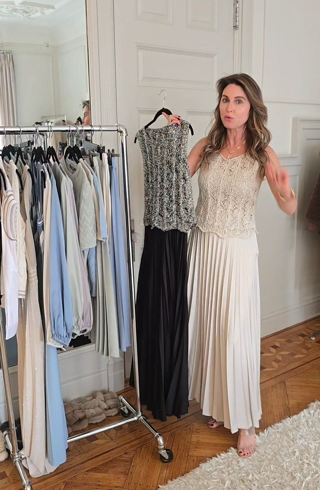 Gown with crochet detail