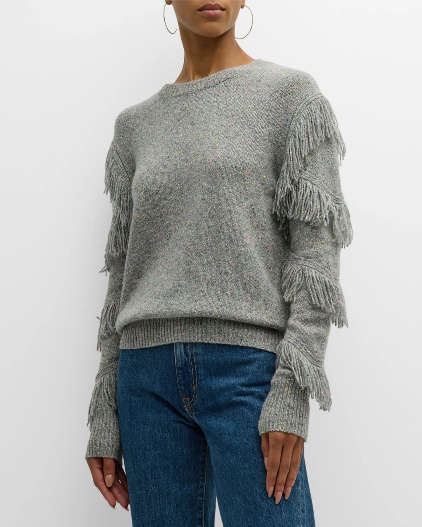 Fringe Sleeve Crew