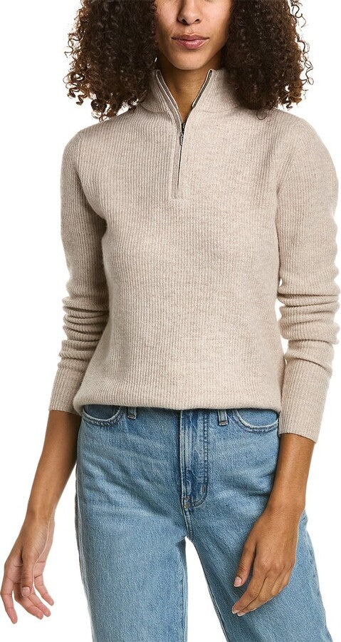 PLAITED RIB ZIP MOCK