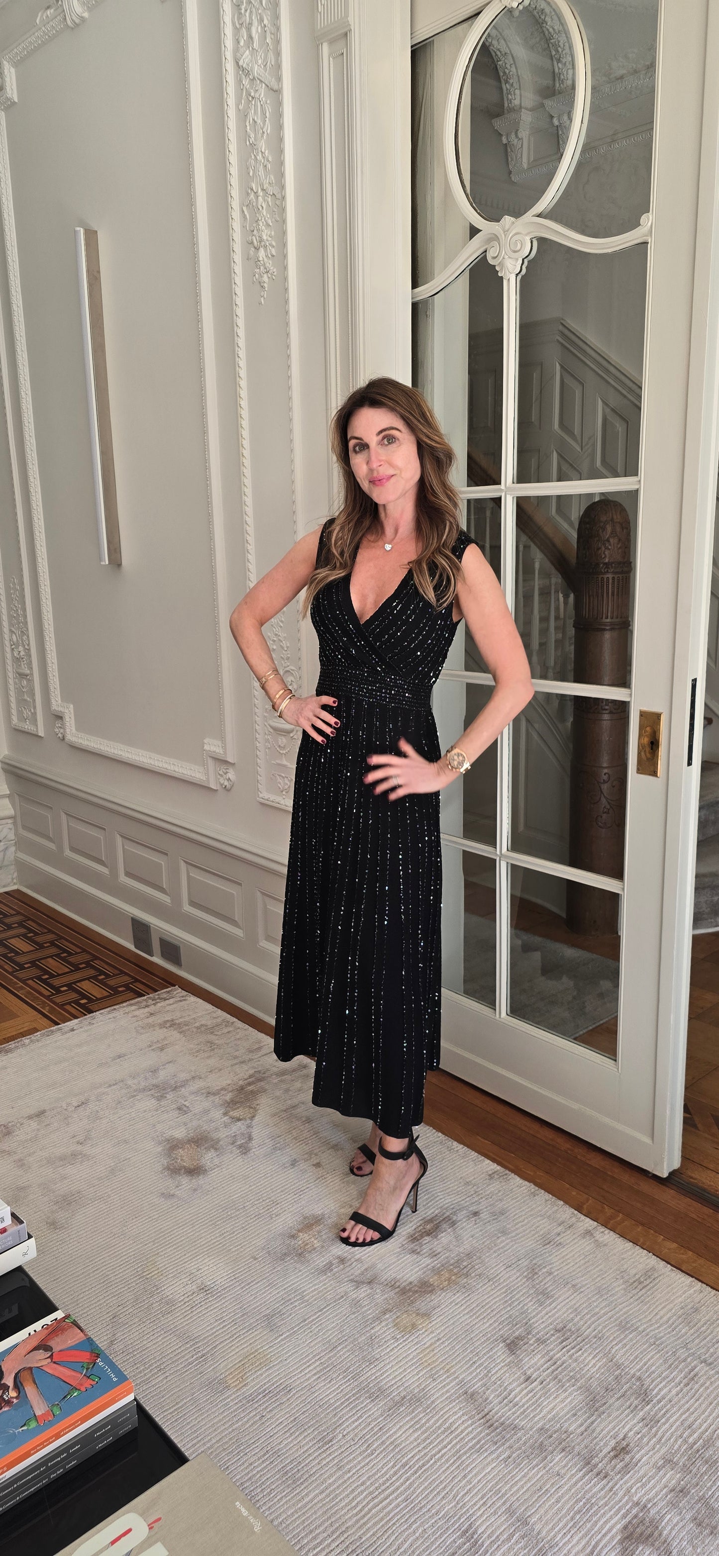 Sequin-embellished midi dress