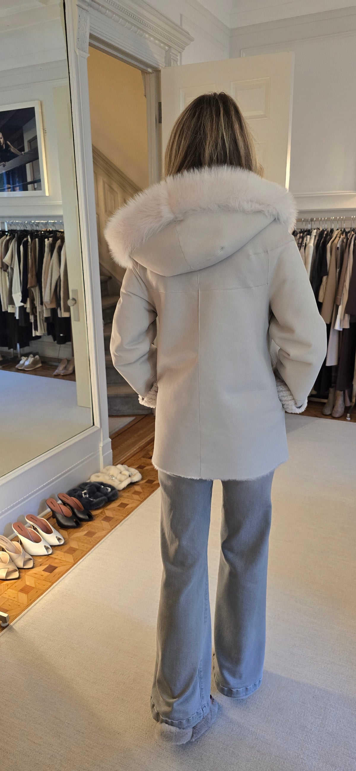 Shearling with a hood