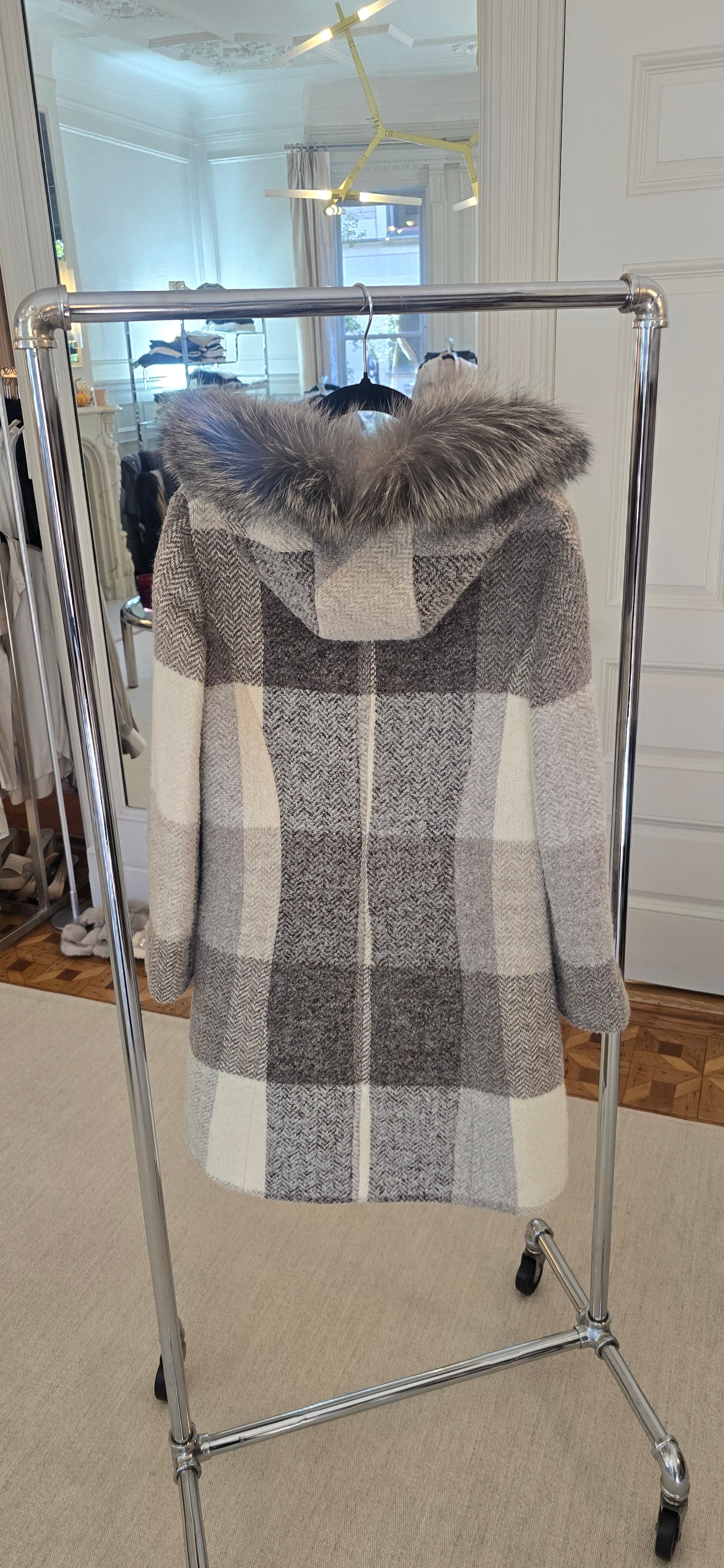 Neutral combo Plaid Coat