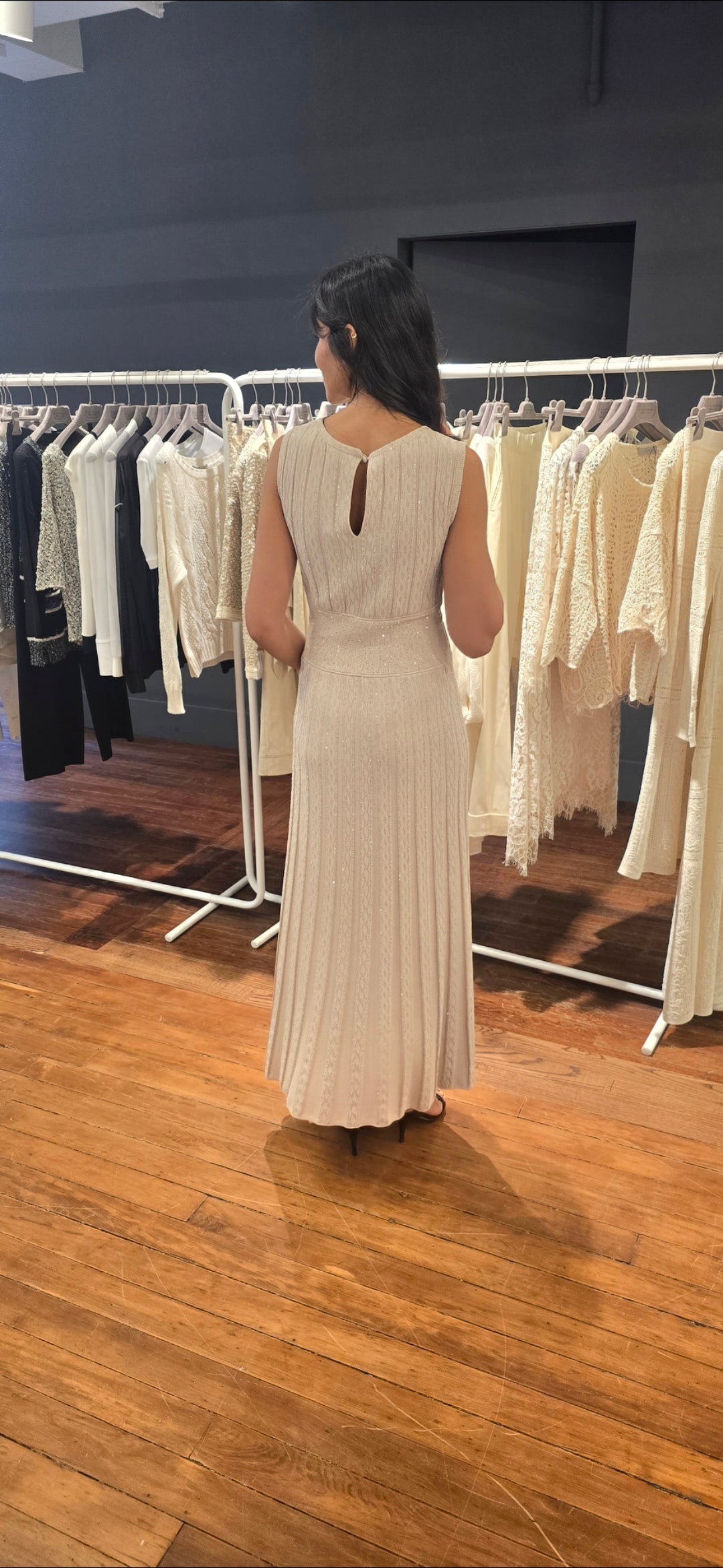 Scoop neck sequin dress