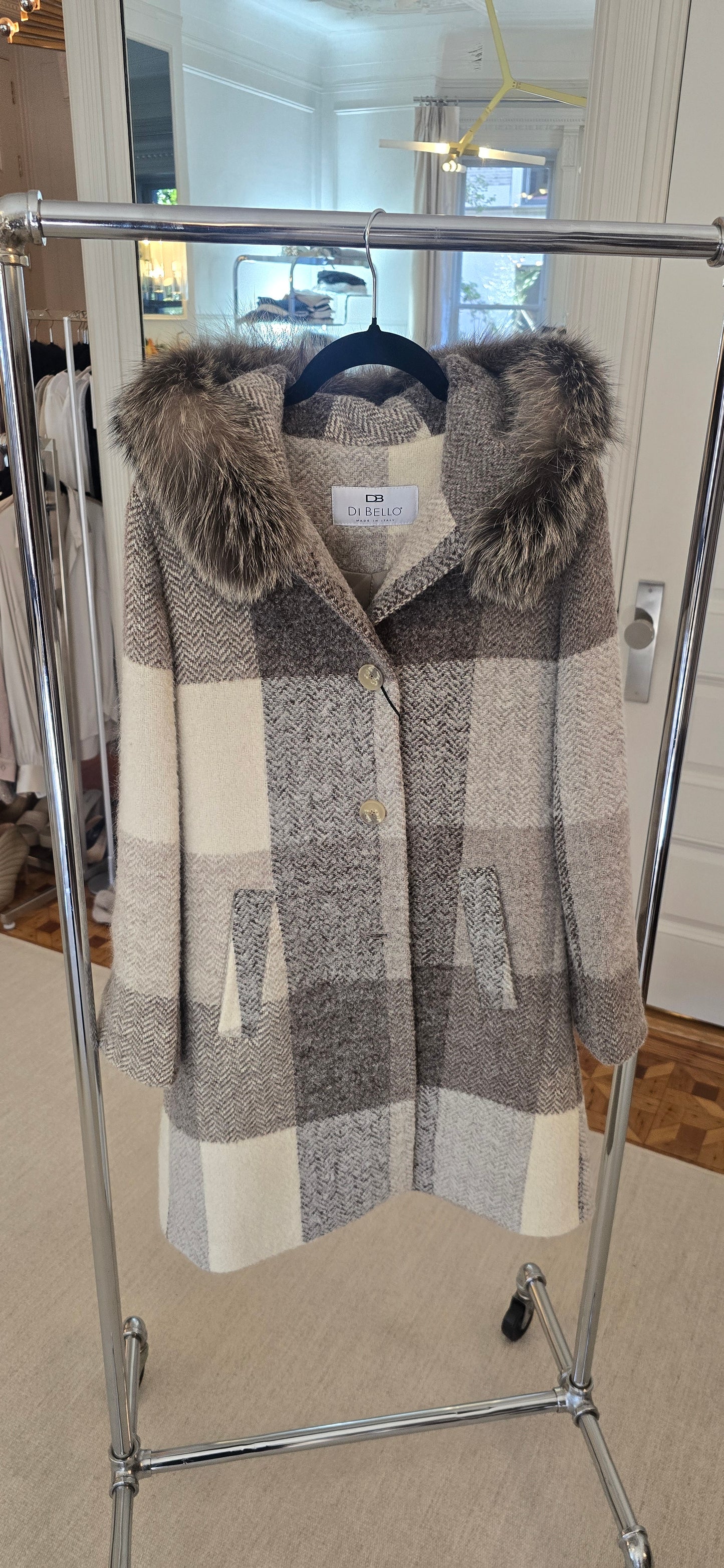 Neutral combo Plaid Coat