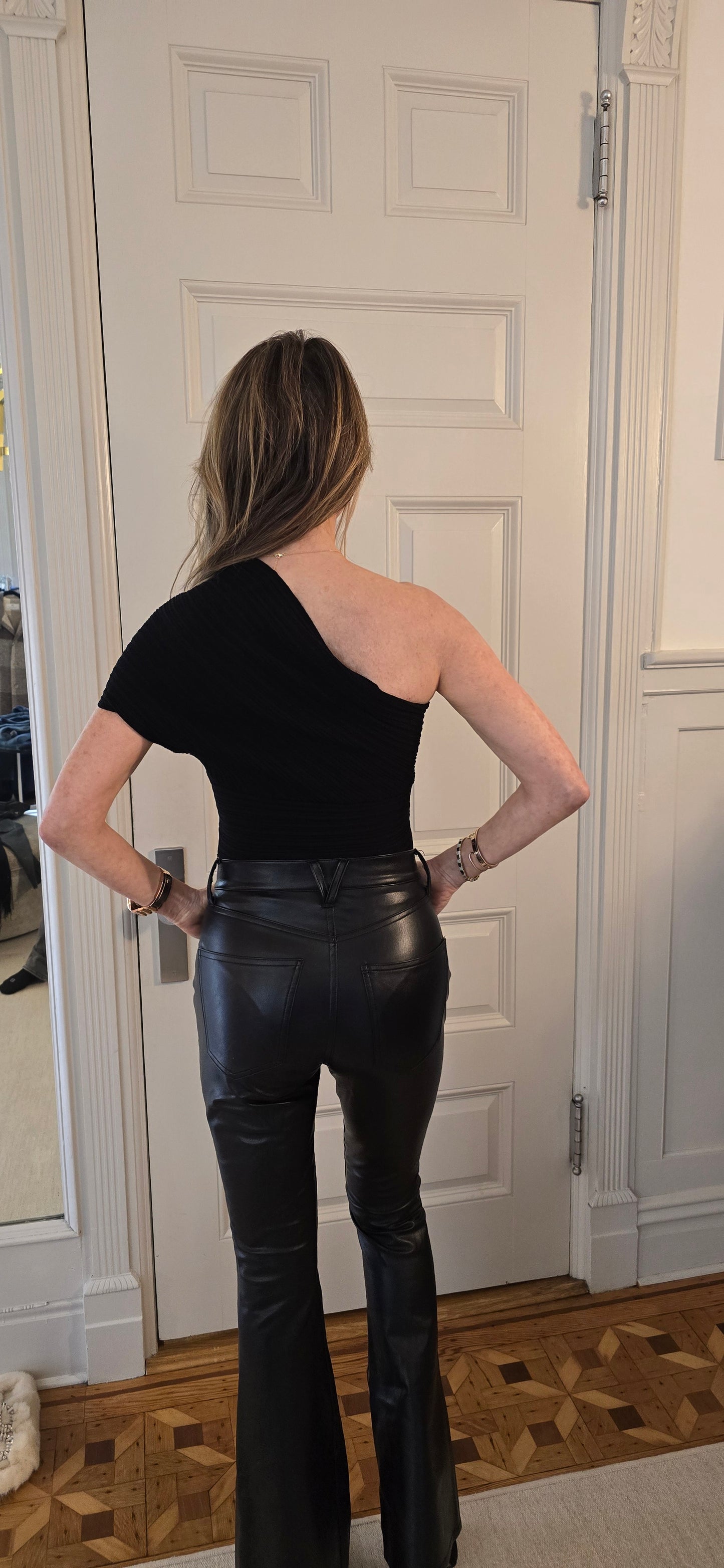 Rib One Shoulder Drape
