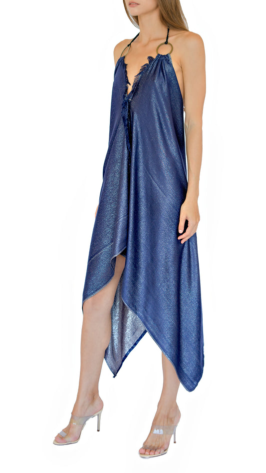 Pop St Barth open back V neck midi cover up