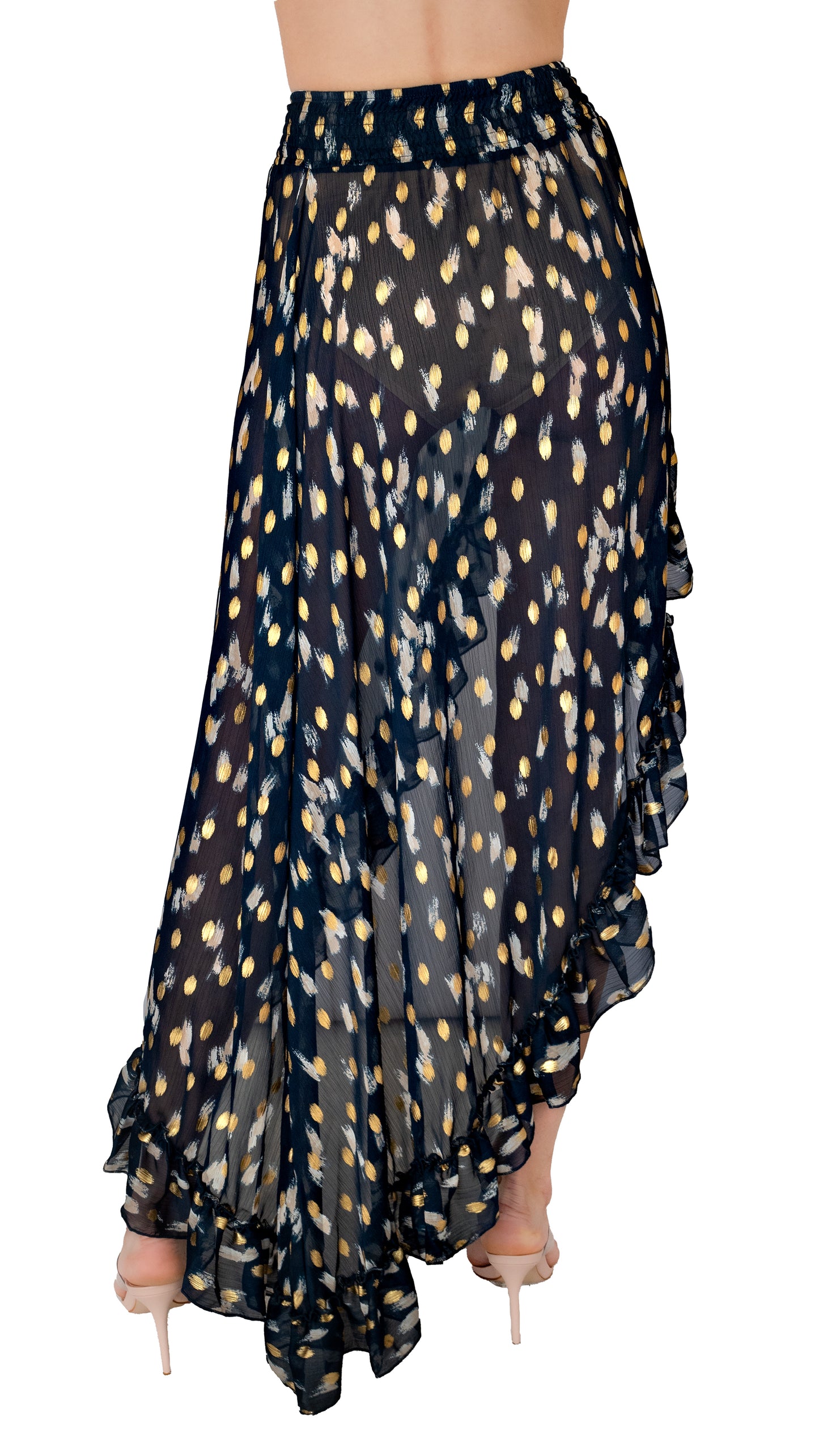 Pop St Barths Fiona Skirt in Navy Leopard Print
