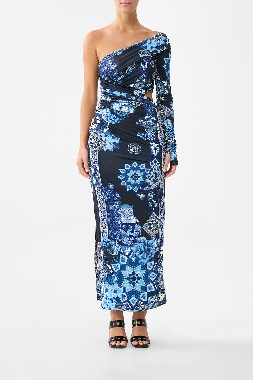ONE SHOULDER JERSEY CUT OUT DRESS