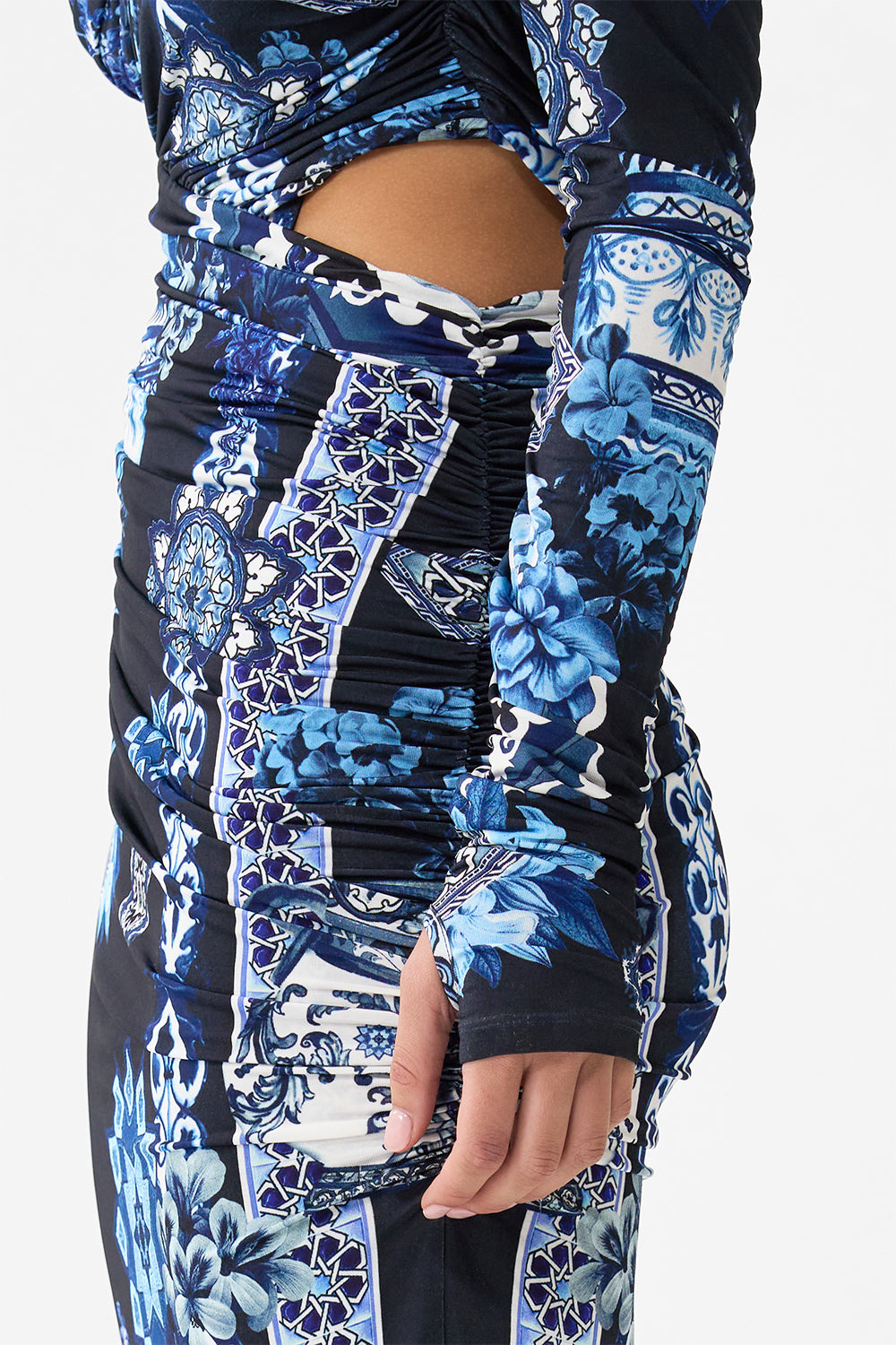 ONE SHOULDER JERSEY CUT OUT DRESS
