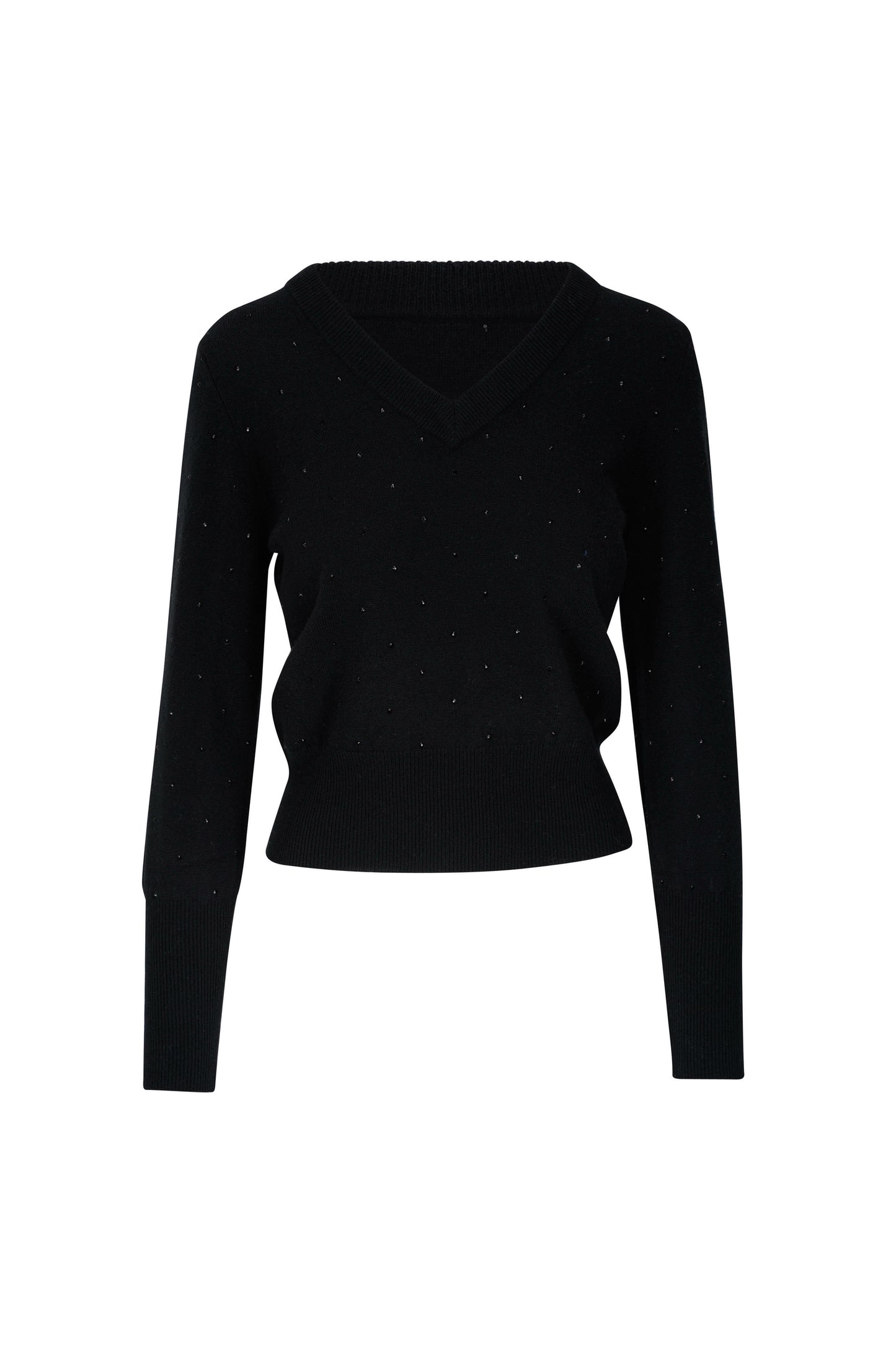 Cashmere Crystal V-neck Sweater
