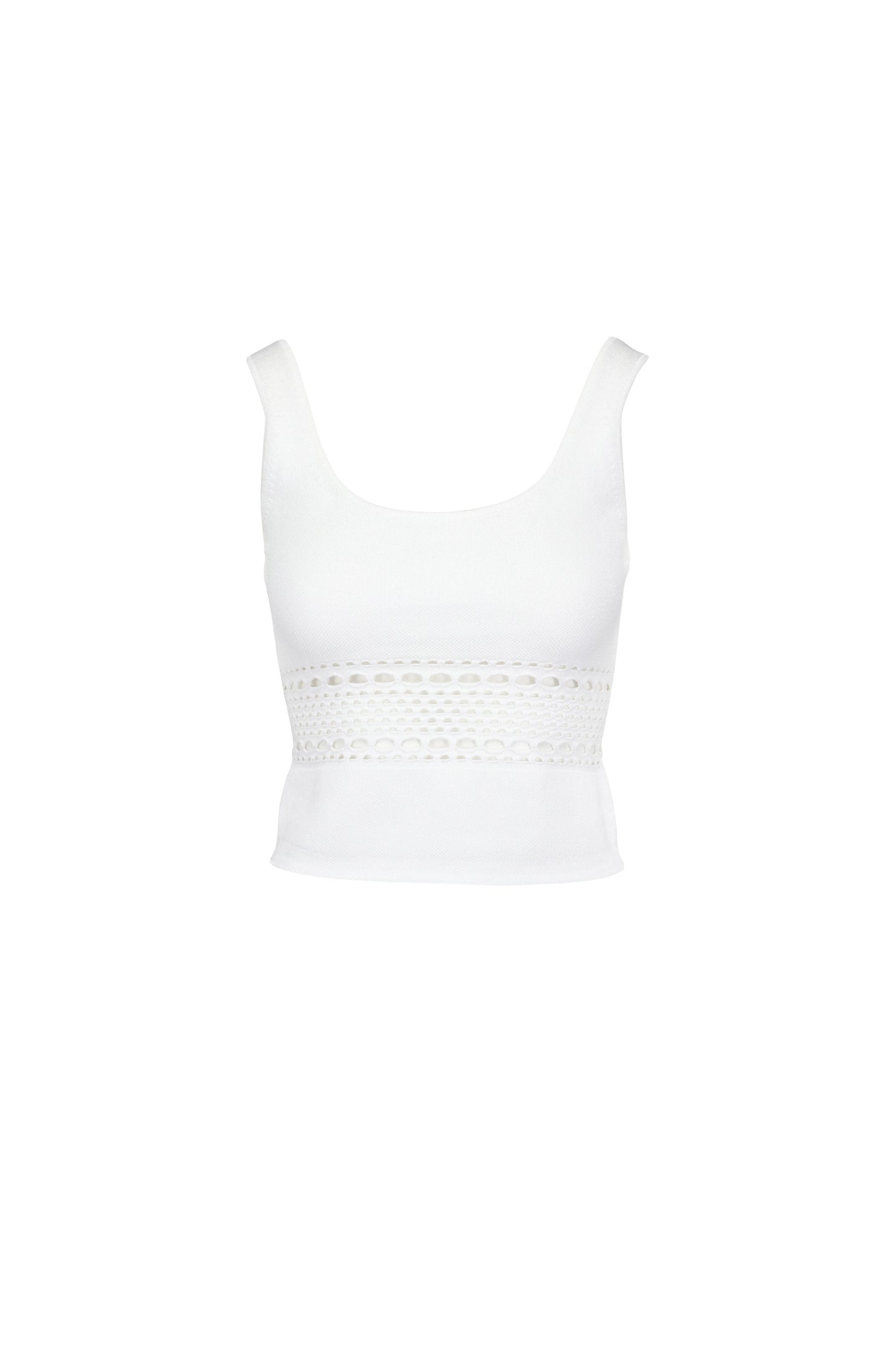 Fitzgerald Ivory Open Stitch Knit Tank