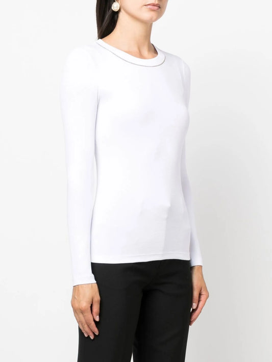 Woman T-shirt Stretch microrib jersey