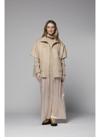 Wool and cashmere poncho