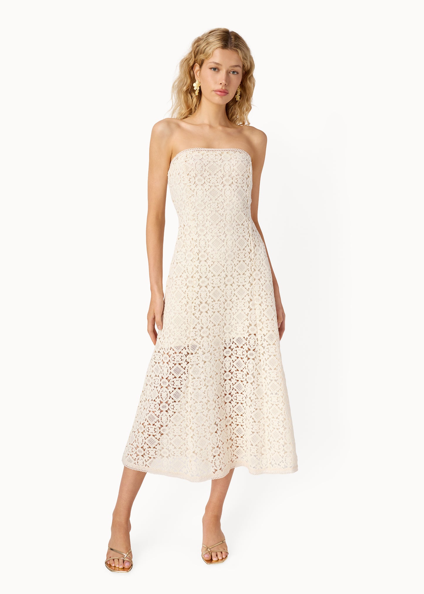 Lisboa Strapless Crochet Dress