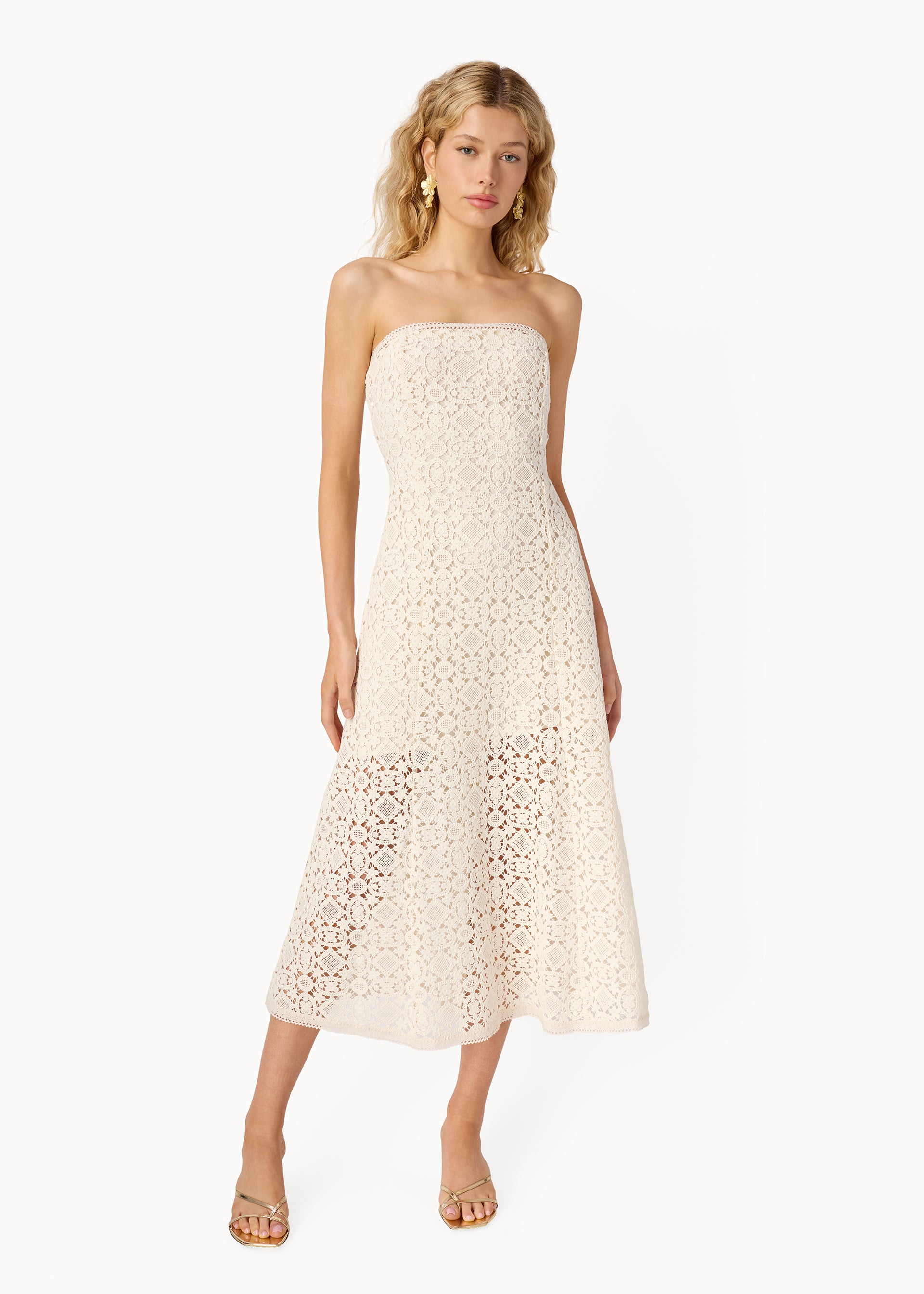 Lisboa Strapless Crochet Dress