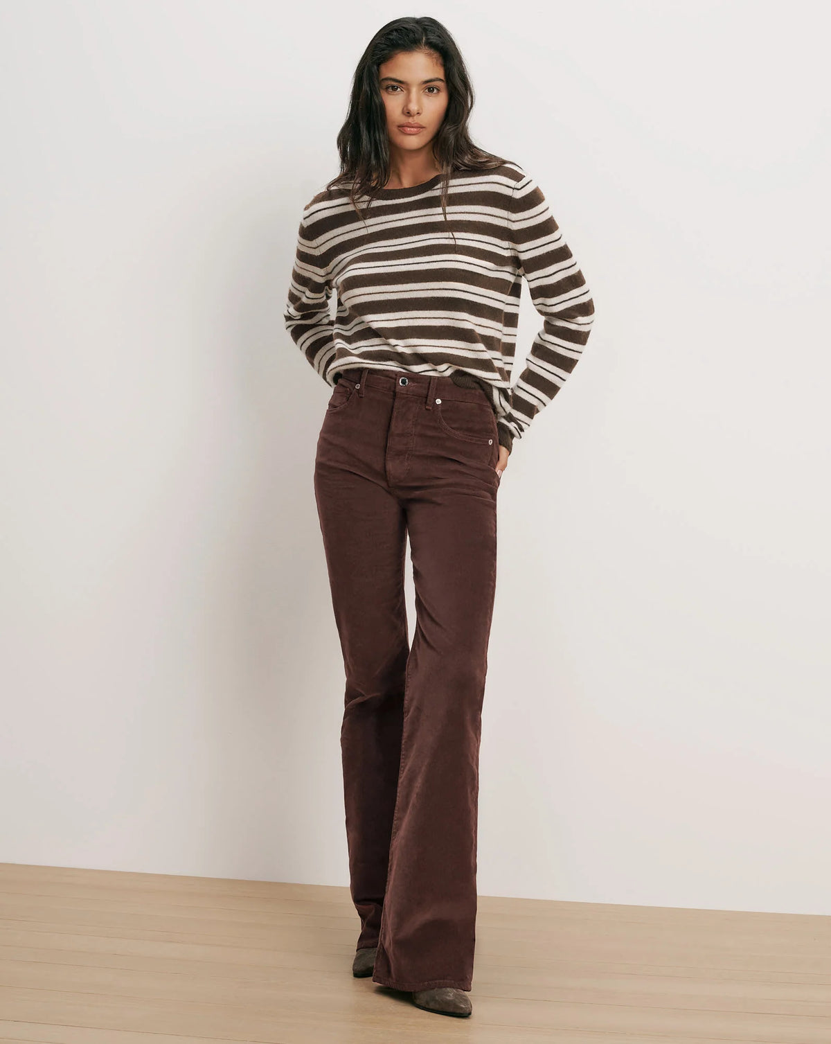 Crosbie Corduroy Slim Wide-Leg Pant