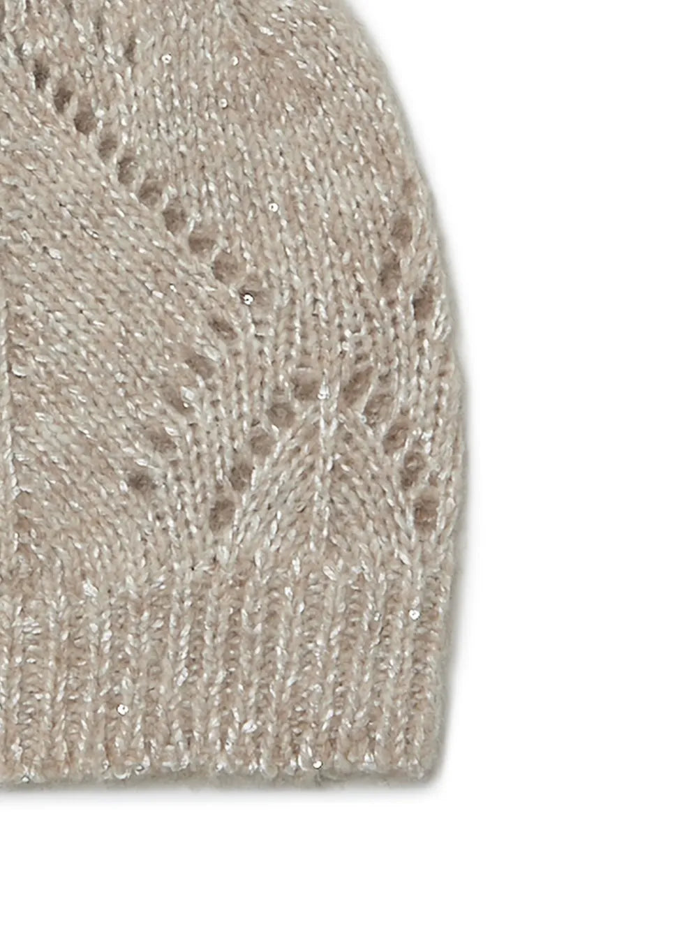 Knitted eyelet beanie