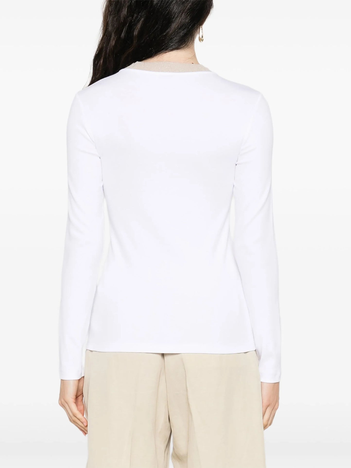 Woman t-shirt Stretch Two tone collar