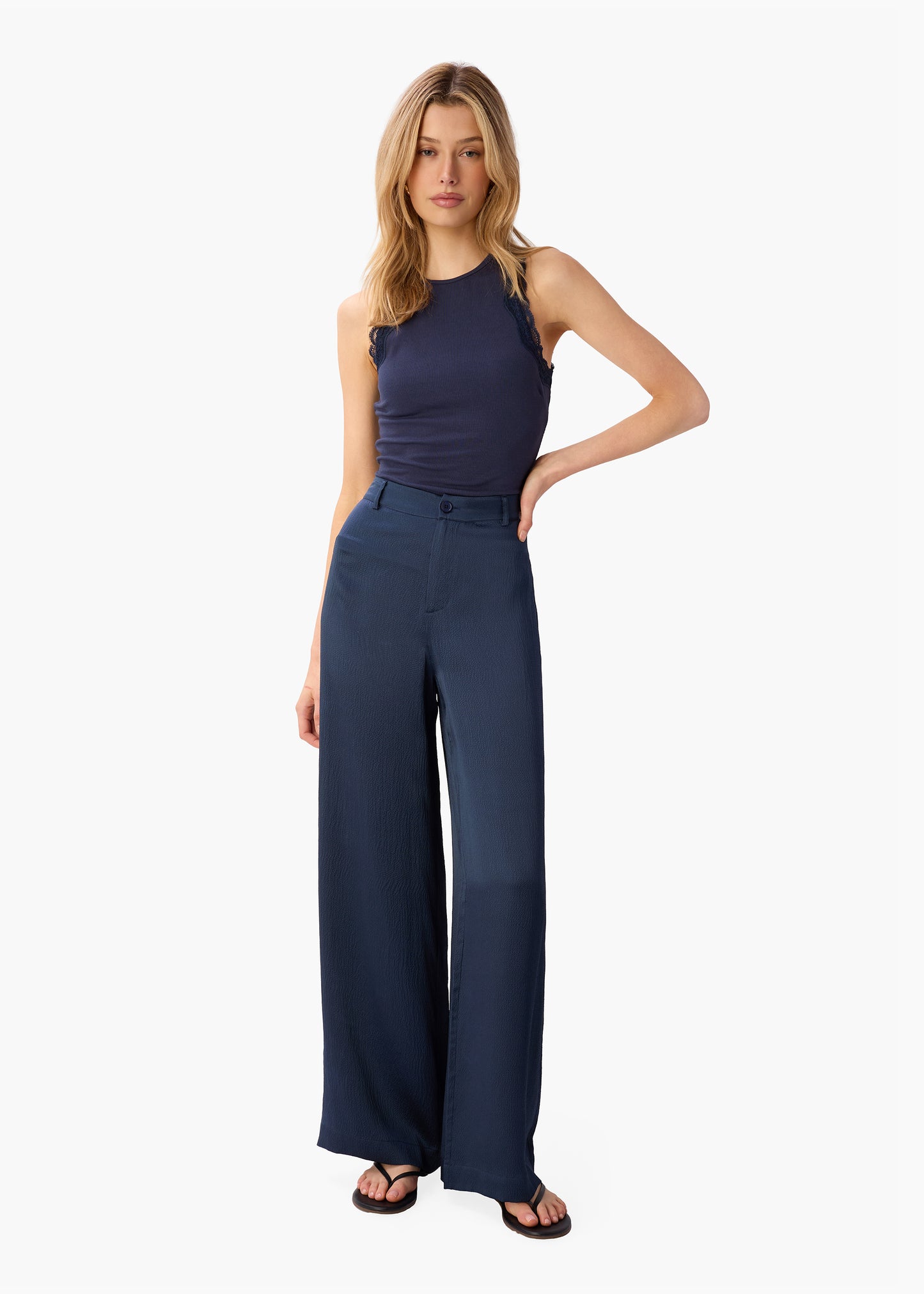 Kyley High Rise Hammered Silk Pant