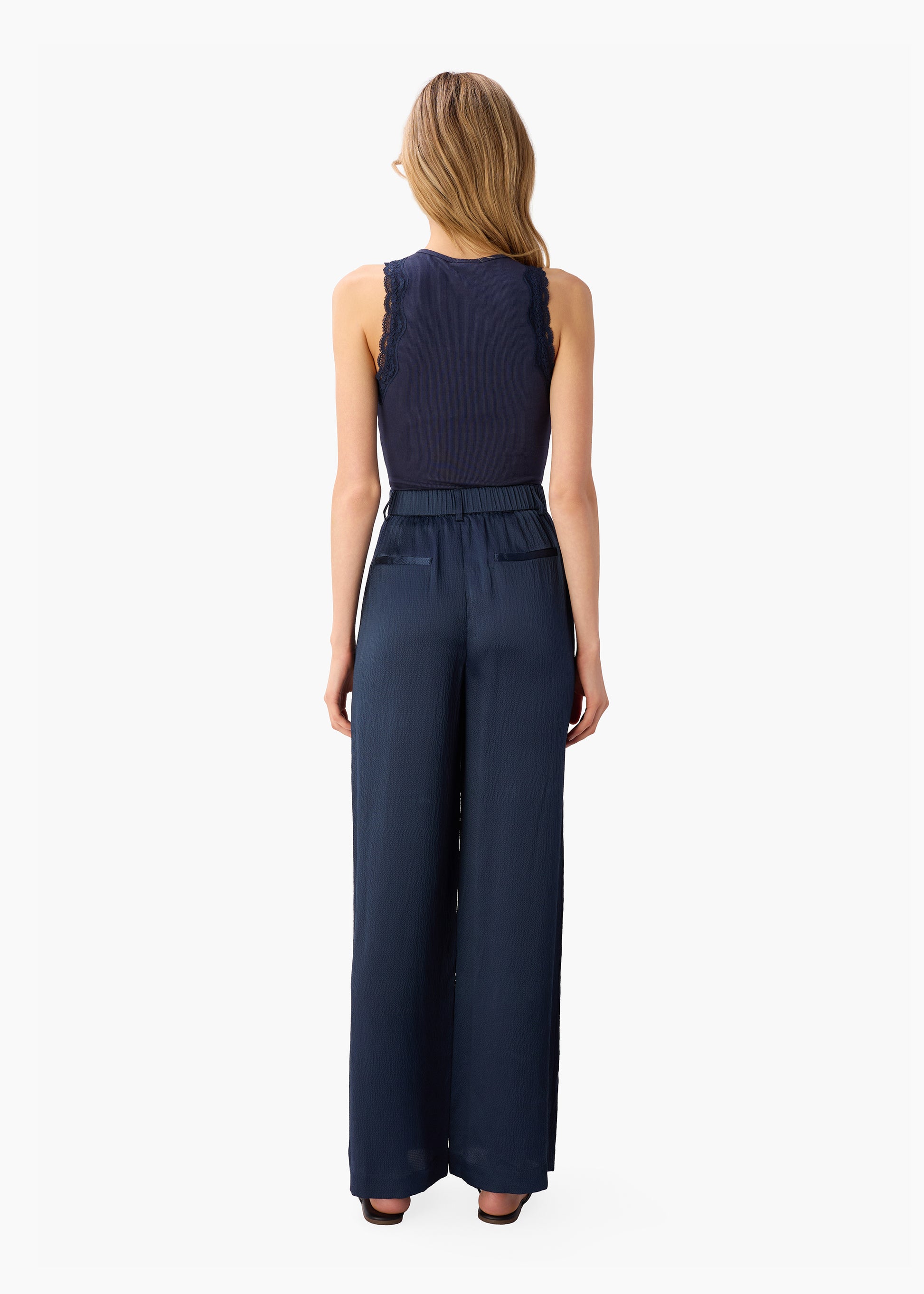 Kyley High Rise Hammered Silk Pant