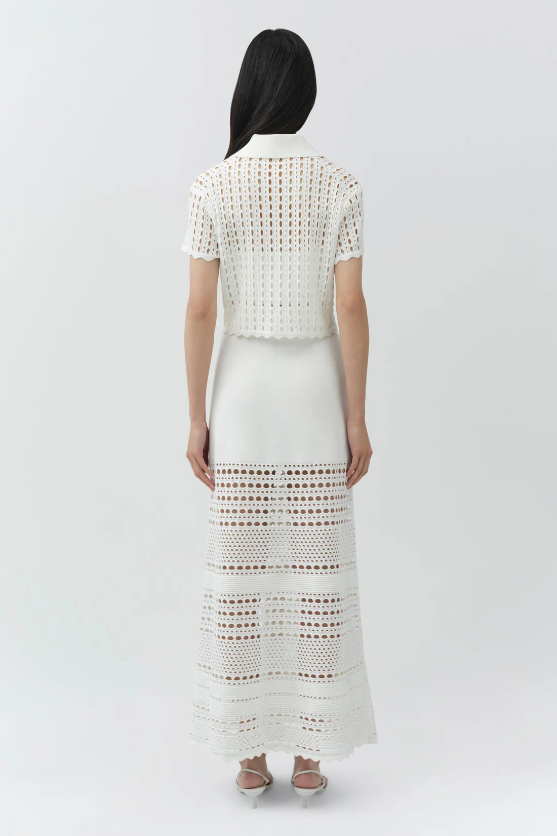 Westly Open Stitch Midi Skirt