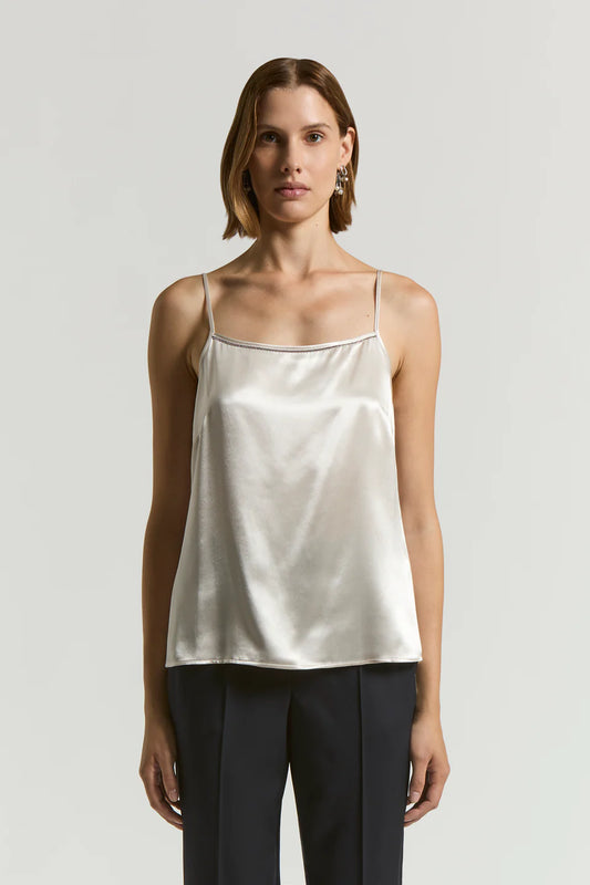 Shiny viscose satin top