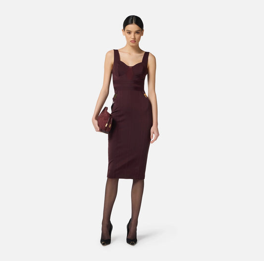 Bustier dress in bi-elastic fabric