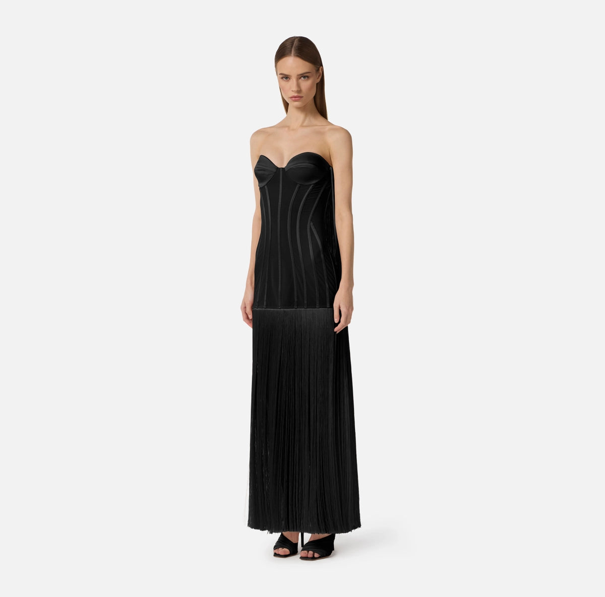 Tulle Red Carpet dress with fringes