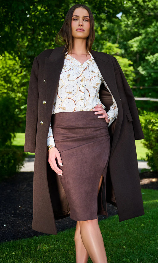 GINA VEGAN SUEDE SKIRT