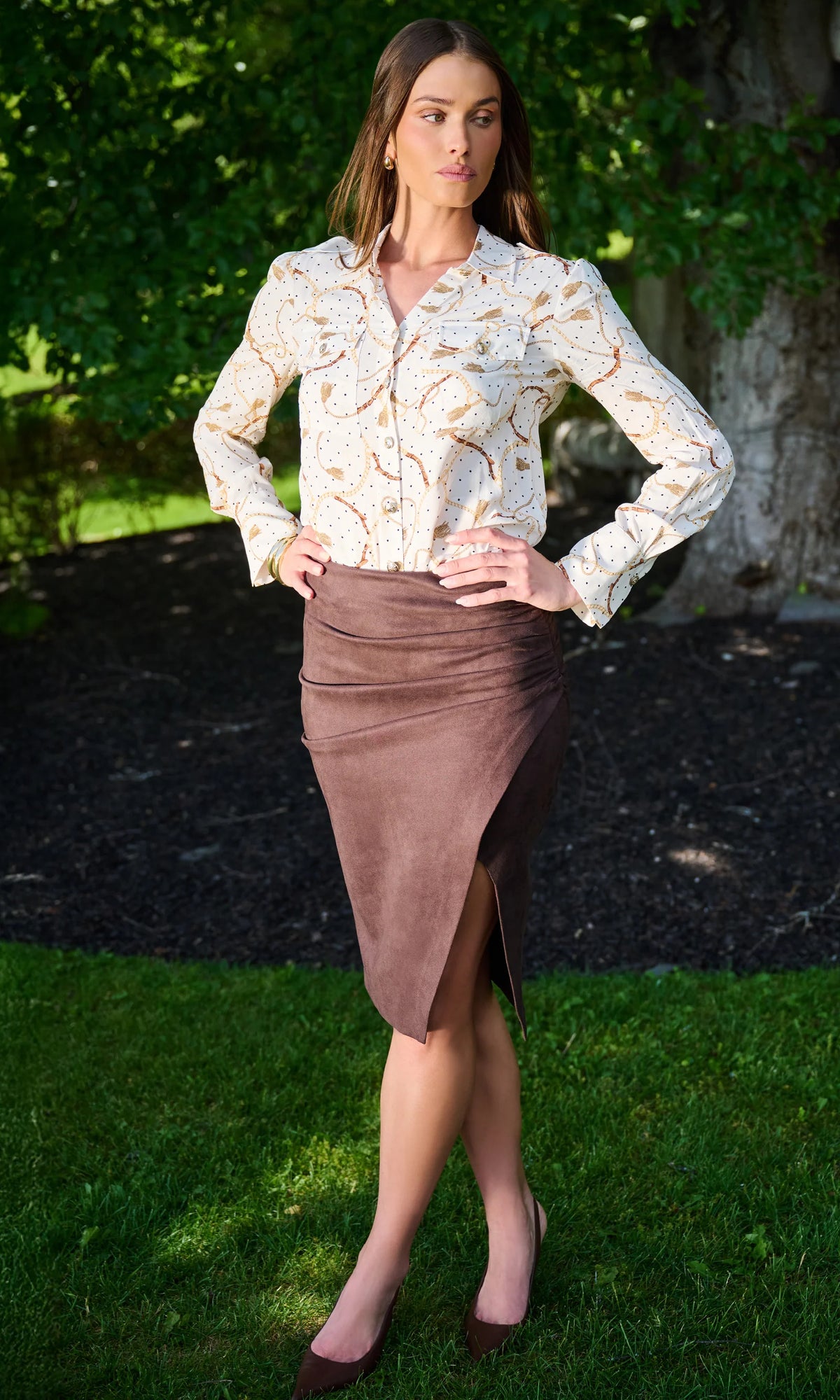 GINA VEGAN SUEDE SKIRT