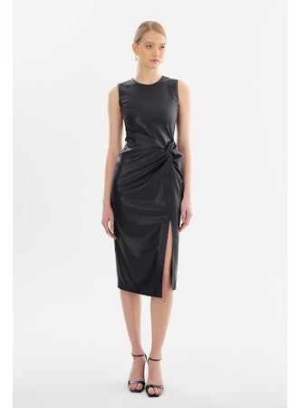 BRETT | FAUX LEATHER DRESS