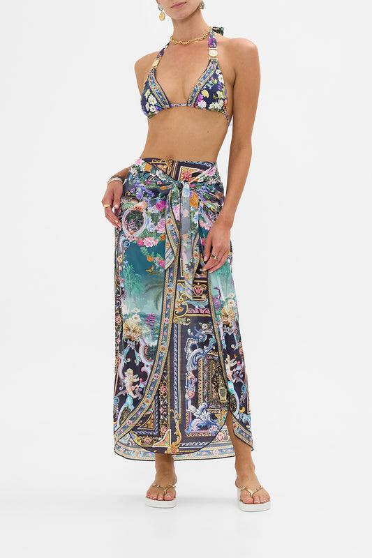 LAYERED LONG SARONG WITH FRONT TIE
