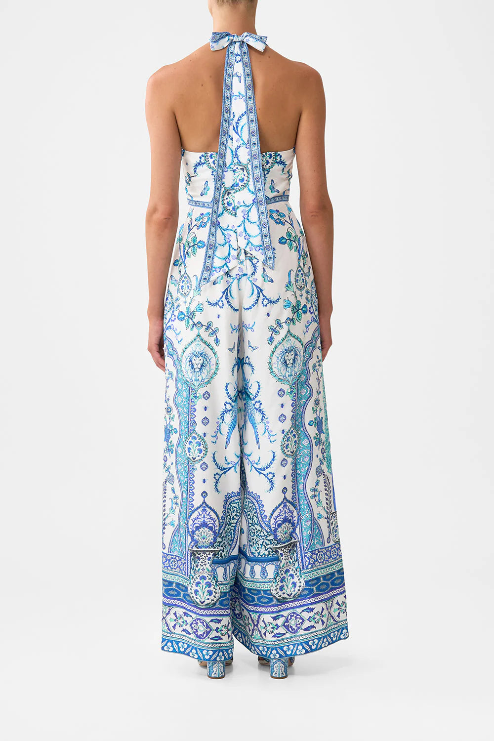 Halterneck Jumpsuit With Tie Neck