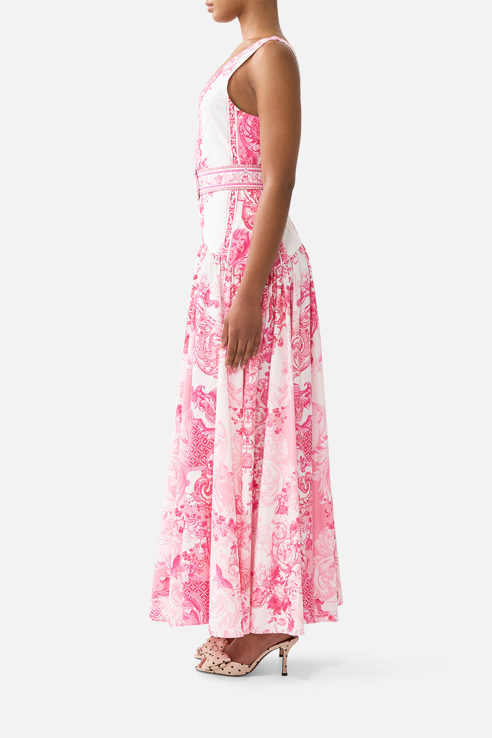 JERSEY TANK DRESS WITH CONTRAST SKIRT