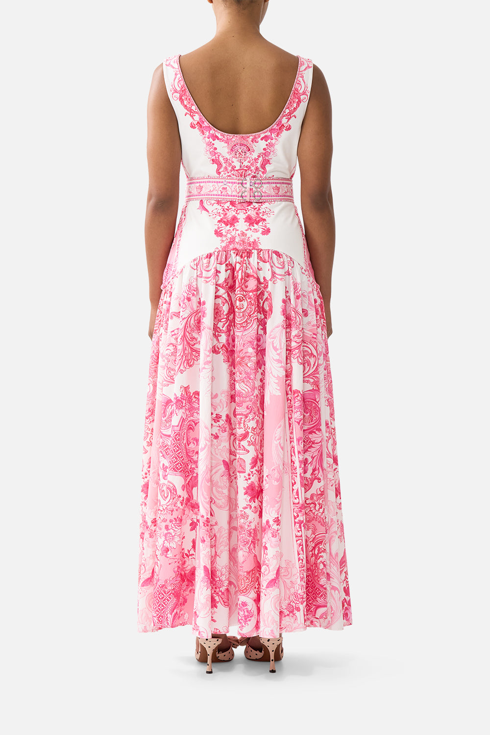 JERSEY TANK DRESS WITH CONTRAST SKIRT