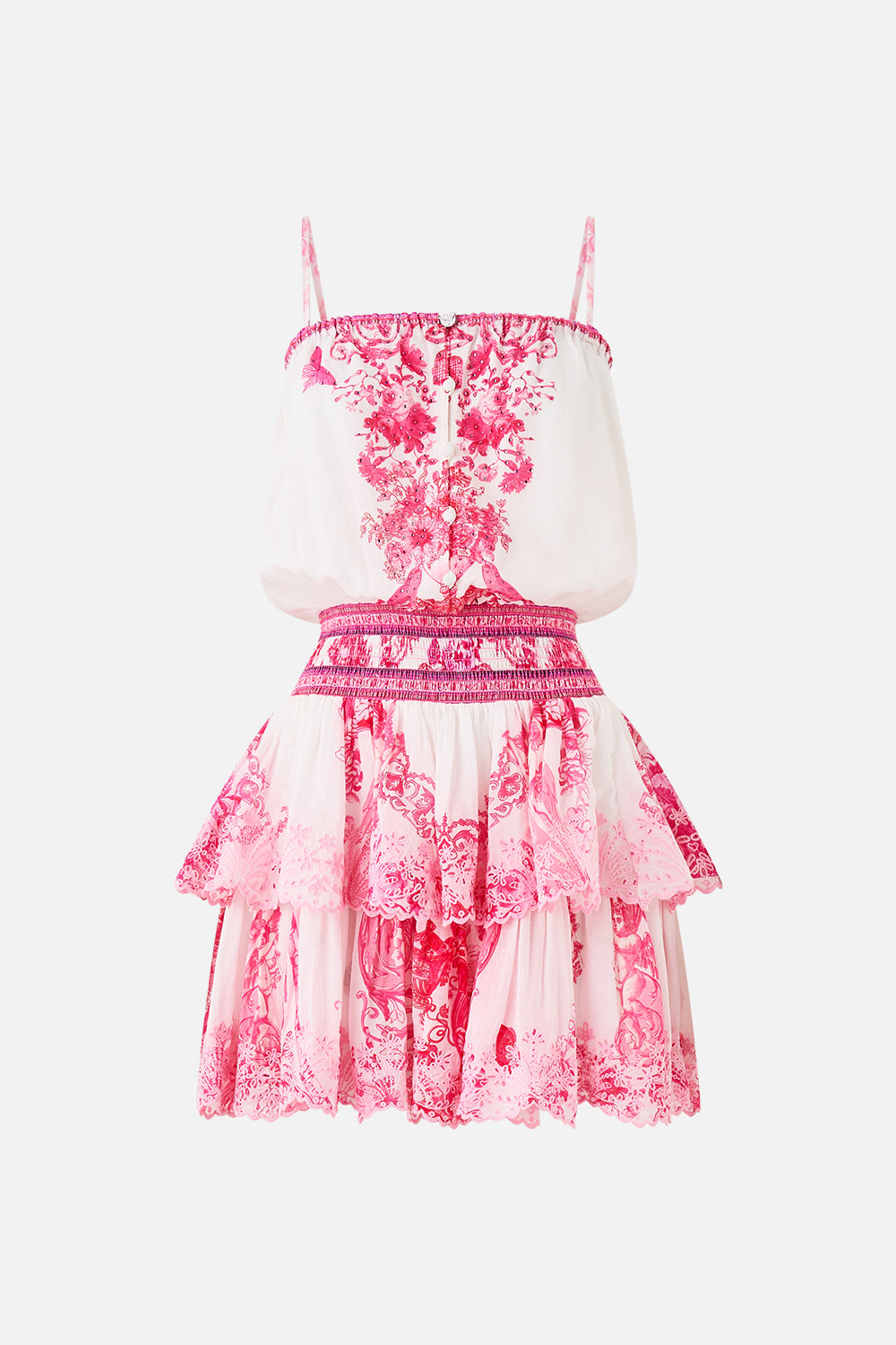 SHIRRED WAIST MINI DRESS