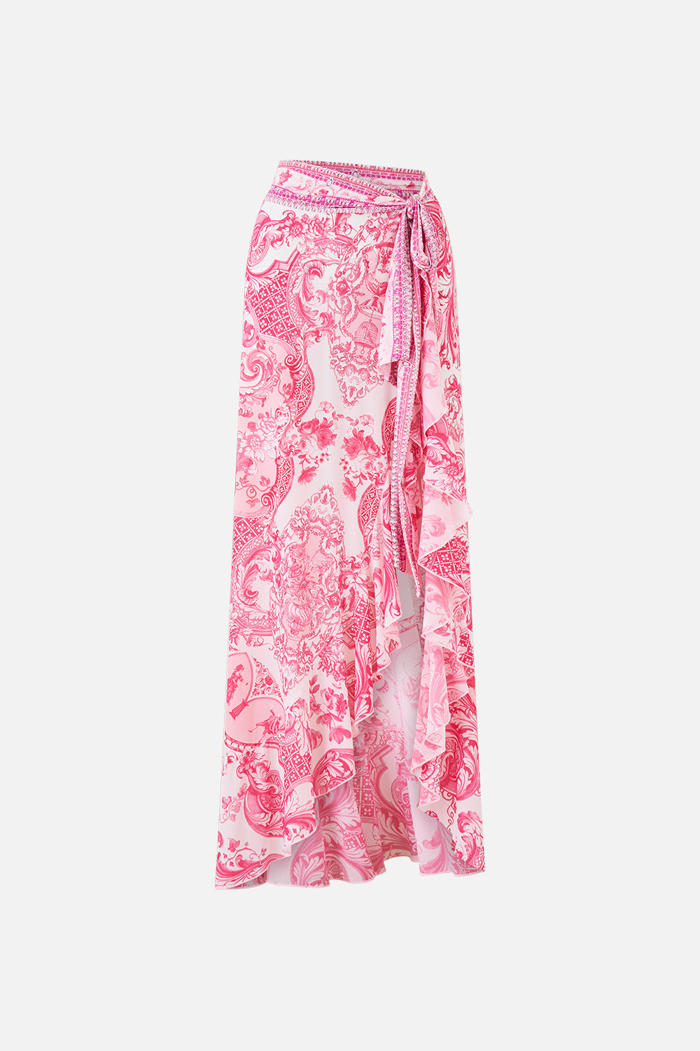 LONG SARONG W TIE WAIST AND FRILL EDGE